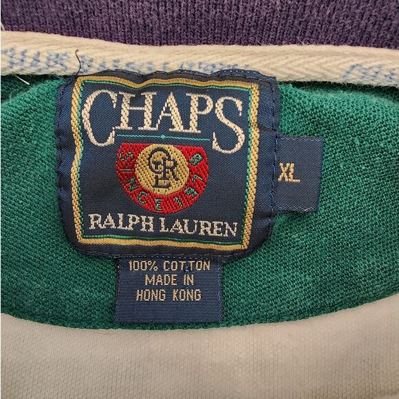 CHAPS Ralph Lauren Men's Polo Shirt SZ XL Stripes 90's - Picture 7 of 11